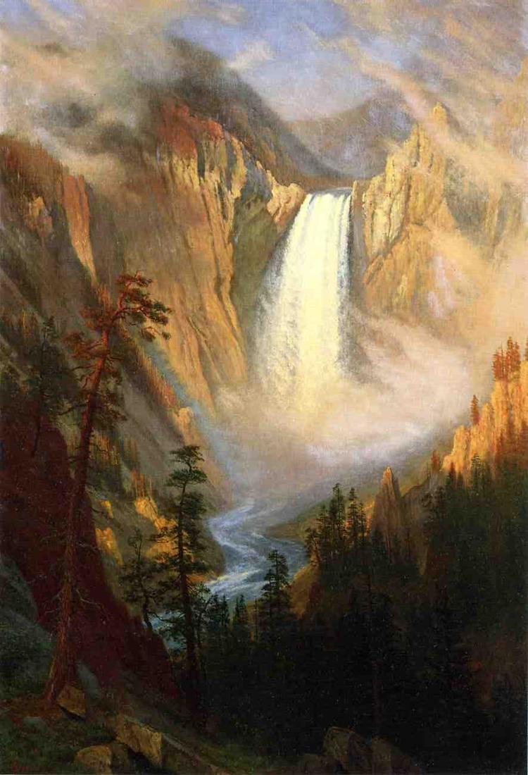 Albert Bierstadt Oil Painting Yellowstone Falls - Click Image to Close